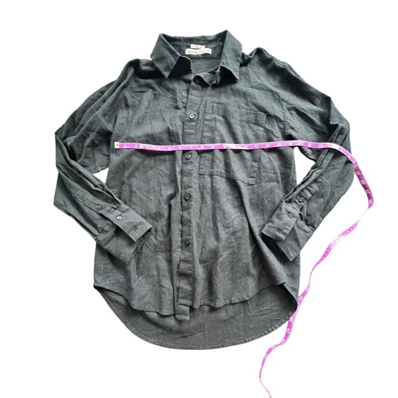 Abercrombie and Fitch Oversized Button Up Shirt in Black Size XXS Linen Blend - Picture 6 of 9
